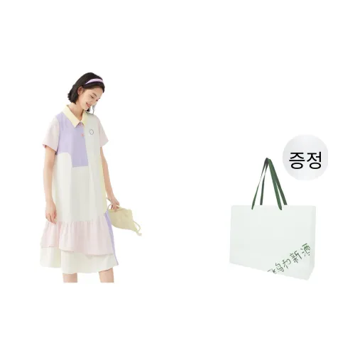 Asuka and new sake 여성 반팔 원피스