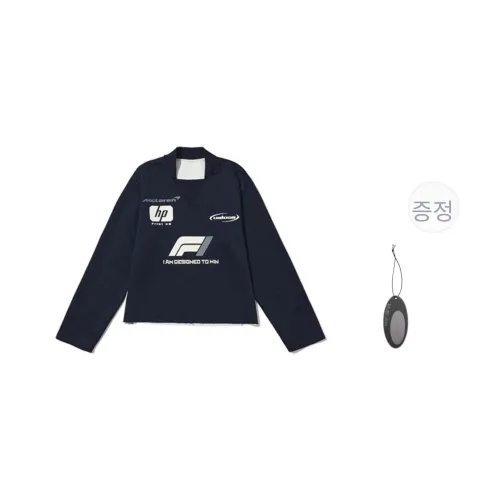 VULCAN STORE 이른 가을 상의 긴팔 티셔츠 남녀공용 네이비 블루