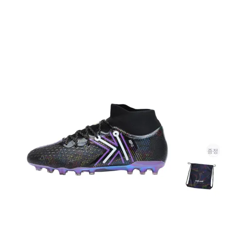 KELME Ji Di 5.0 MG 고무 쇼트 스터드 내마모성, 지지력, 쿠션감 축구화 남녀공용 블랙 퍼플