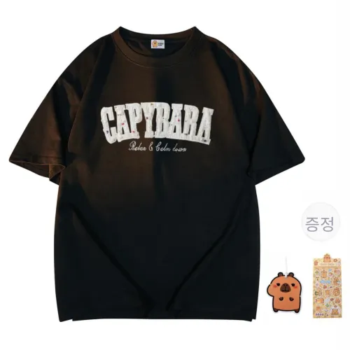 KAPIBALAXIAOHUANGTUN 남녀공용 티셔츠