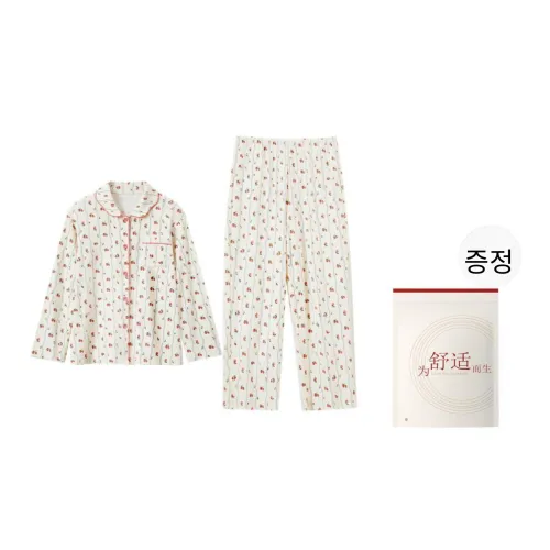 Red beans at home 베이지 여성 파자마 세트