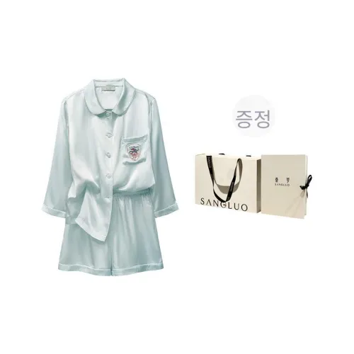 Sangluo 레이크 블루 여성 파자마 세트