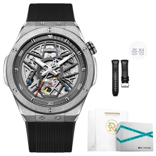 RARONE 메커니컬 무브먼트 남성 리틀 트윈 스타 컬렉션 중국 시계 44mm*44mm*11.4mm 블랙