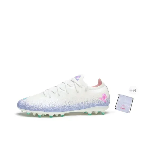 KELME MG 고무 쇼트 스터드 쿠셔닝, 미끄럼 방지, 통기성 좋은, 가벼움 축구화 남녀공용 화이트 퍼플