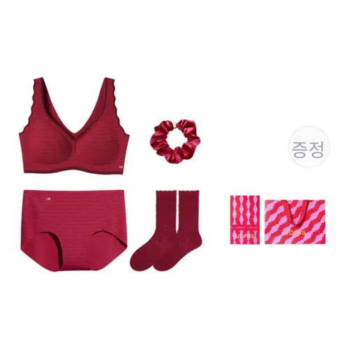 Ubras 벨루어 레드 여성 언더웨어 선물 세트