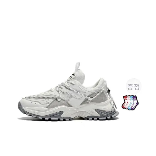 Masongarments 샤크 투스 추천 사이즈 2 쿠셔닝, 내마모성, 통기성 좋은, 가벼움, 키높이 로우탑 청키 스니커즈 남녀공용 화이트 그레이