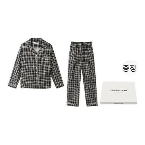 QINZUIMAO 그레이 여성 파자마 세트