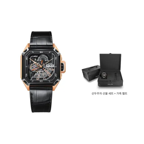 EBOHR 오토매틱 메커니컬 무브먼트 남성 익스플로러 컬렉션 중국 시계 43mm*40mm*13mm 블랙