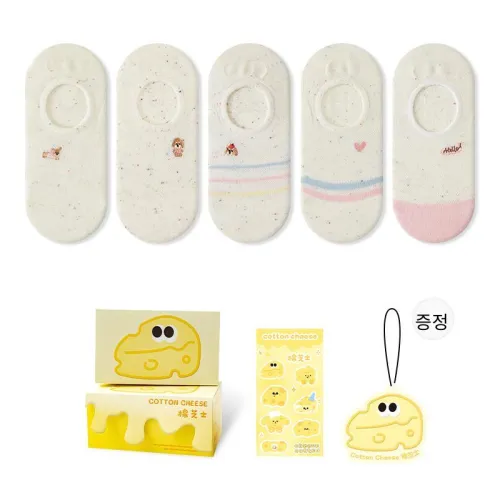 COTTON CHEESE 러닝 퍼피   Standing 강아지   강아지   스트라이프 패턴   레터링 여성 페이크 삭스