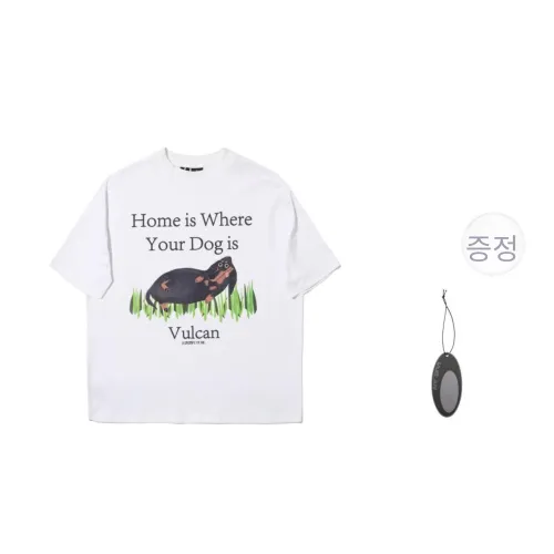 VULCAN STORE 화이트 남녀공용 티셔츠