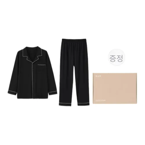 Aannsfam 베이직 블랙 남성 파자마 세트