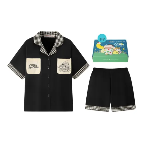 Gongdie x 크레용 신짱 파자마 선물 세트 남녀공용 블랙