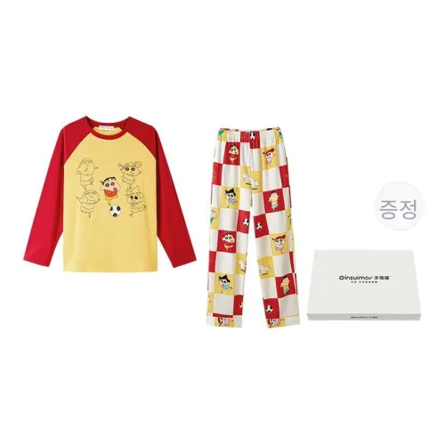 QINZUIMAO 이미지 컬러 남녀공용 파자마 세트