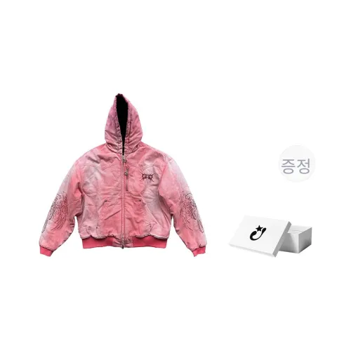 Createexploreexpandconquer 재킷 푸퍼 재킷 남녀공용 핑크