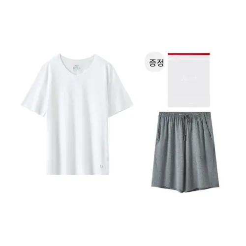 Red beans at home 세트 화이트 남성 파자마 세트