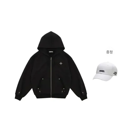 (W) 에스엠에프케이 컴패스 클래식 크로스 후드 자켓 블랙
