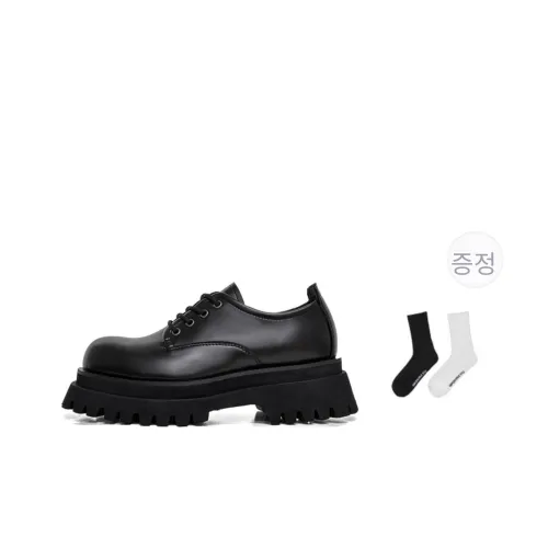 HANQIAORIJI 블랙 Blood 시리즈 가죽 캐주얼화 남녀공용 블랙