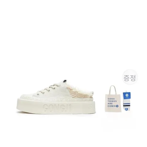 GONGJI 클로즈드 토 슬리퍼 아이보리 여성
