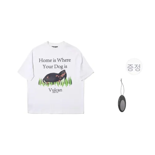 VULCAN STORE 화이트 남녀공용 티셔츠