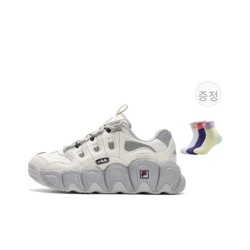 FILA 크로와상 내마모성 로우탑 러닝 신발 여성 화이트 그레이