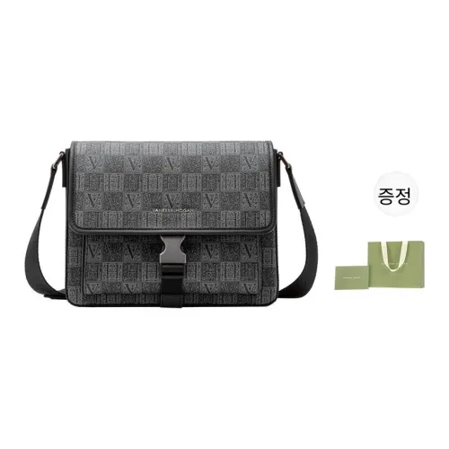 VANESSA HOGAN 모노그램 합성 가죽 메신저 백, <브랜드_1>e 어깨 크로스백 L 남성 블랙