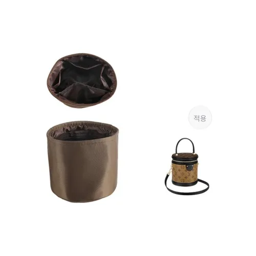 Luxury Care Artisan Workshop 나일론 가방 내피, 실린더 지지력, 수납 백, 레이어드 수납칸, 내부 포켓, 액세서리 가방, 스트랩 여성 브라운