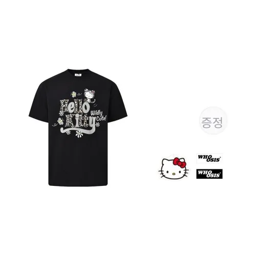 WHOOSIS X 헬로키티 남녀공용 티셔츠