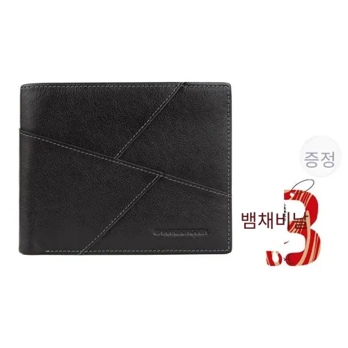 Sharkborough 소가죽 지갑, 지갑, 지갑, 신용카드 홀더 레귤러 남성 블랙