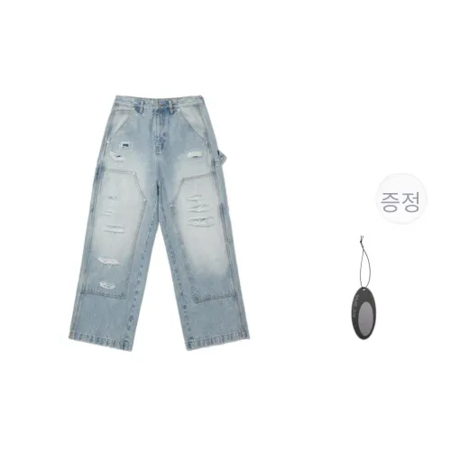 VULCAN STORE 아이스 블루 남녀공용 청바지