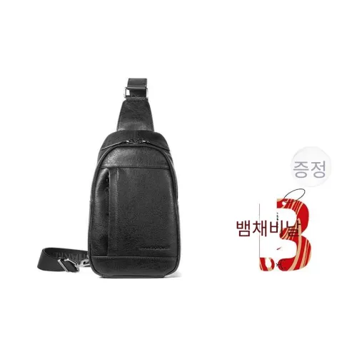 Sharkborough 소가죽 슬링 가방, <브랜드_1>e 어깨 크로스백 M 남성 블랙