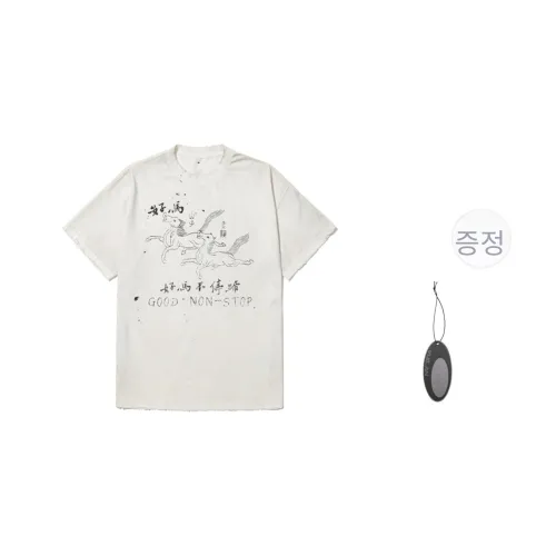 VULCAN STORE 화이트 남녀공용 티셔츠