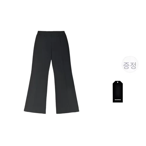 Haonanhuang 블랙 남녀공용 정장 바지