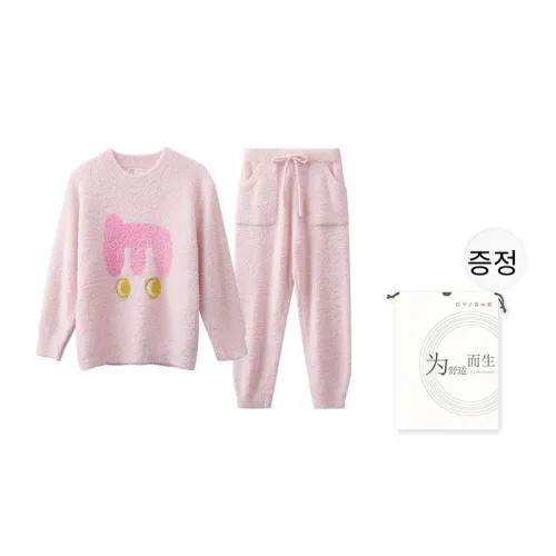 Red beans at home 누드 핑크   여성 여성 파자마 세트