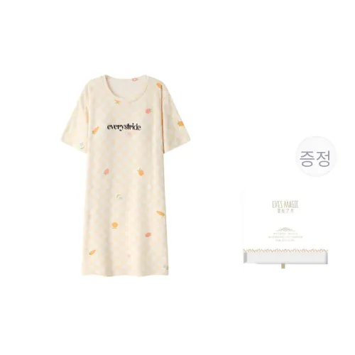 EVESCRET 이미지 컬러 여성 나이트 가운