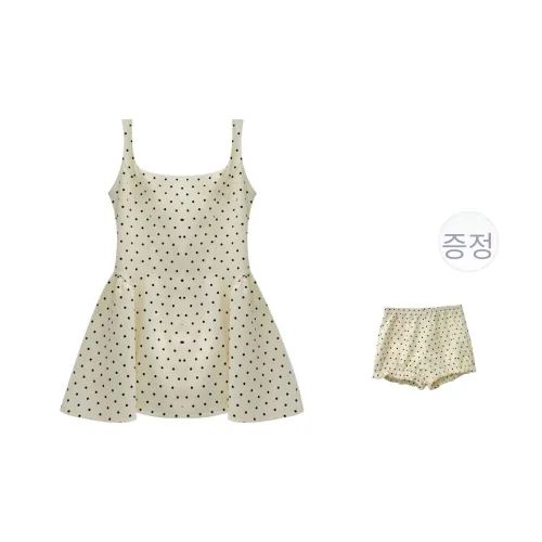 MIMIZI 도트 무늬 여성 슬립 원피스