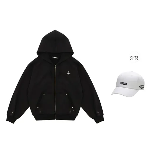 (W) 에스엠에프케이 컴패스 클래식 크로스 후드 자켓 블랙