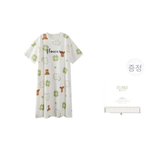 EVESCRET 이미지 컬러 여성 나이트 가운