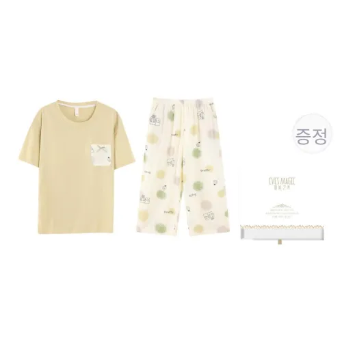 EVESCRET 이미지 컬러 여성 파자마 세트