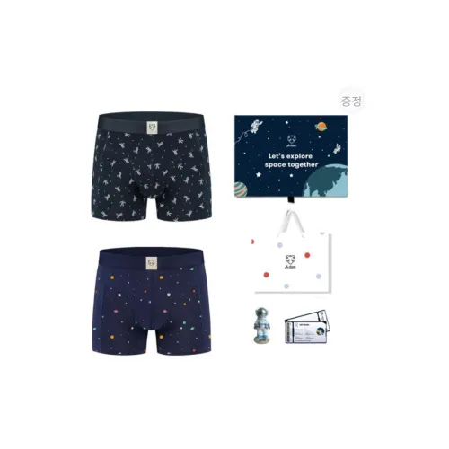 A damunderwear 네이비 블루+블랙 2팩 선물 박스 세트 남성 언더웨어 선물 세트