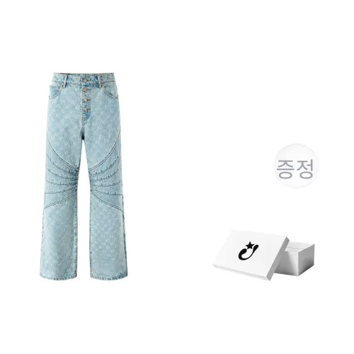 Createexploreexpandconquer 청바지 남녀공용 데님 블루