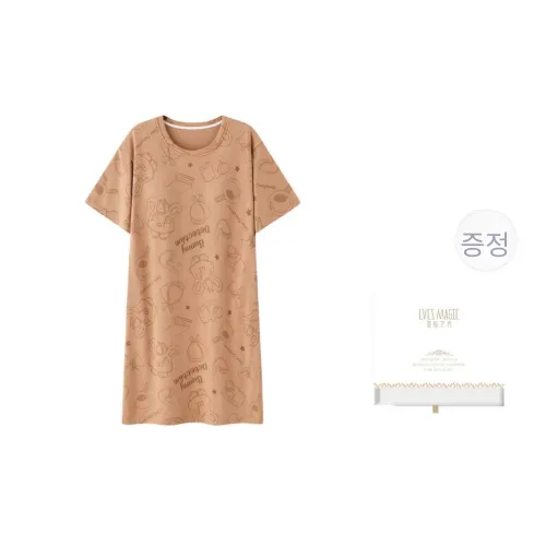 EVESCRET 이미지 컬러 여성 나이트 가운