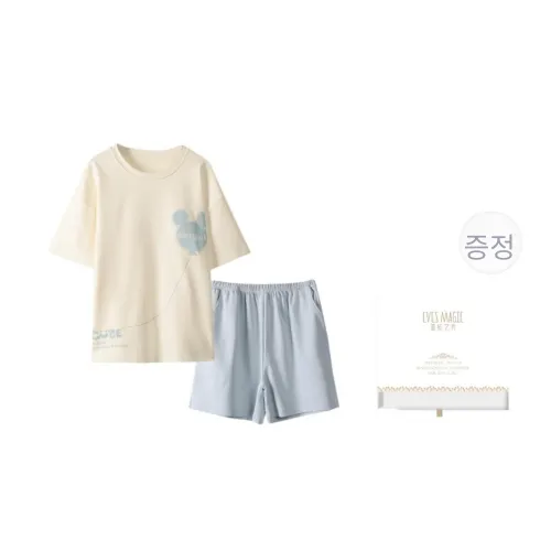 EVESCRET 아이보리 여성 파자마 세트