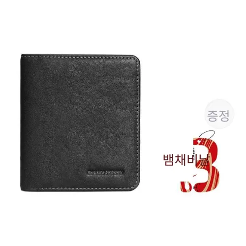 Sharkborough 베지터블 탠드 소가죽 지갑 돈 클립, 지갑, 카드 홀더 레귤러 남성 블랙
