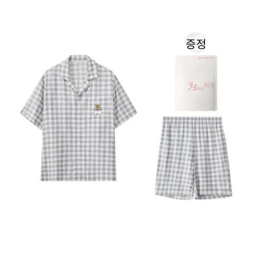 Red beans at home 라이트 그레이   남성용 남성 파자마 세트