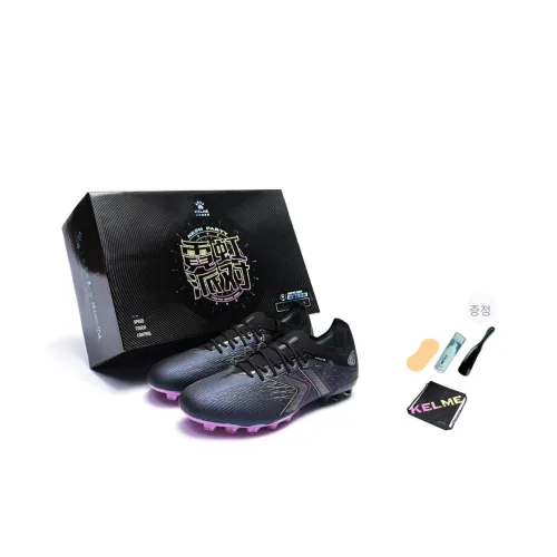KELME 쉐도우 2.0 MG 고무 쇼트 스터드 인조 터프, 천연 잔디 Shock Absorbers 미끄럼 방지+내마모성 축구화 남녀공용 블랙