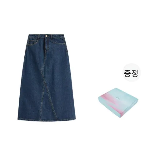 Inman 엘레강스 Treasure 슬림핏 효과 이른 가을 Outfit 합리적인 가격 멋진 가을 패션 데님 드레스 분위기 가을 롱 기장 A라인 데님 롱 기장 스커트 여성 박스