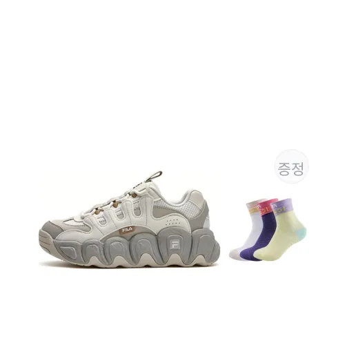 FILA 크로와상 미끄럼 방지+내마모성 로우탑 캐주얼화 여성 화이트 그레이