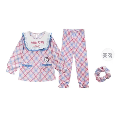 GUKOO 산리오 시리즈 블루 핑크 여성 파자마 세트