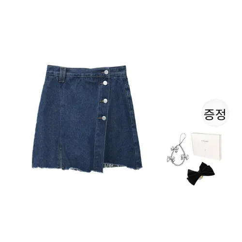 Fstudio 다크 블루 여성 데님 숏 스커트