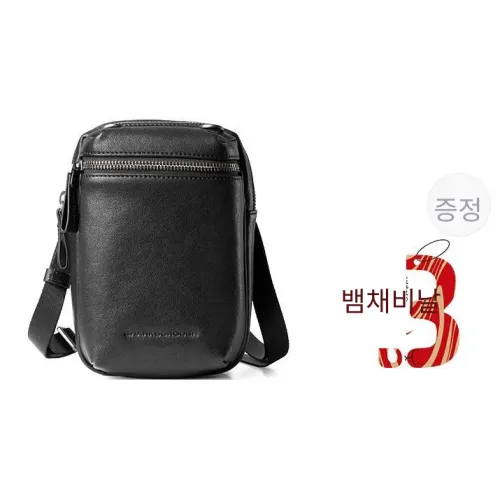 Sharkborough 소가죽 패니 팩, <브랜드_1>e 어깨 크로스백 S 남성 블랙